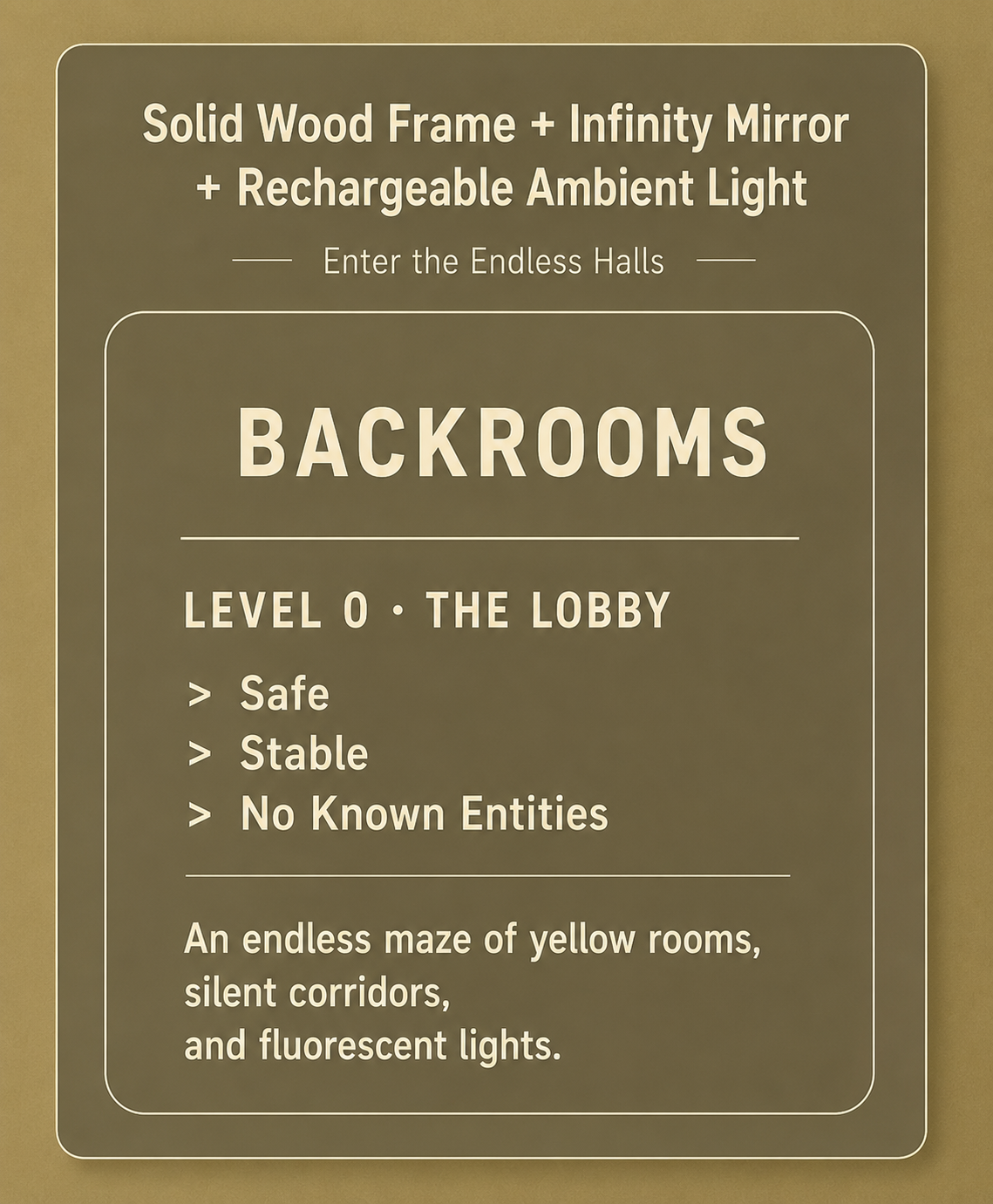 Backrooms Infinity Mirror Diorama “Level 0”