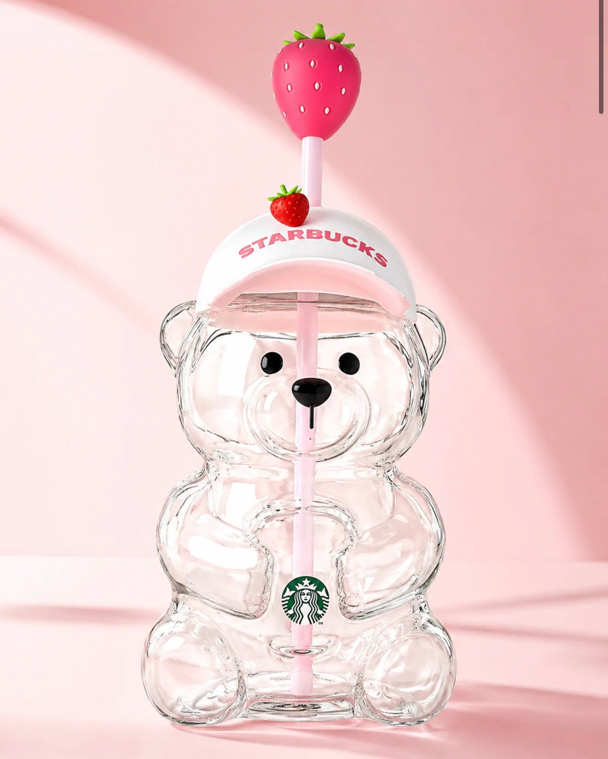 Strawberry Bear Glass Cup