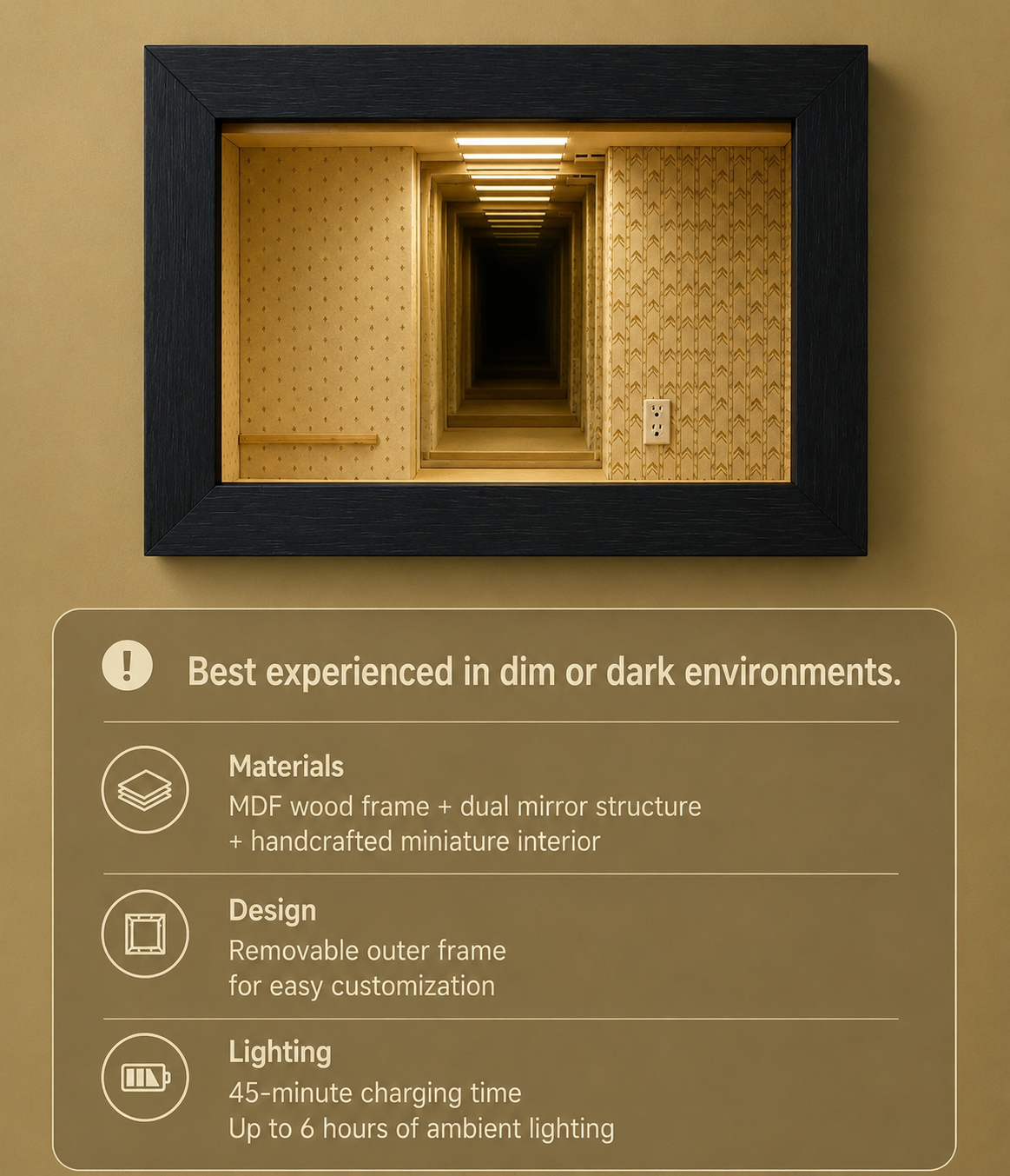 Backrooms Infinity Mirror Diorama “Level 0”